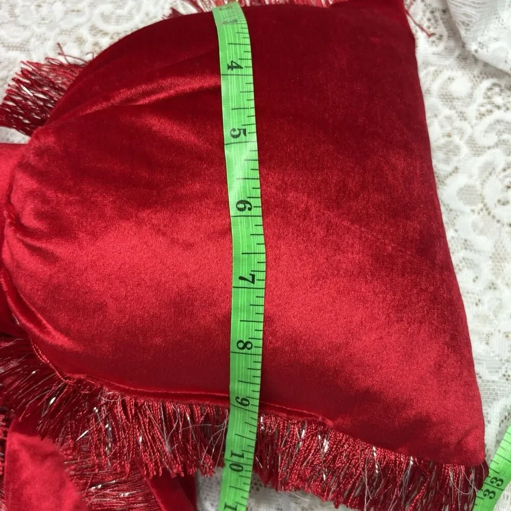 Target Large Bow Shaped Pillow Red with Fringe Coquette Super Soft